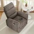 thumbnail image 5 of Koorlian Electric Power Recliner Chair, Fabric Recliner for Adults with USB Ports, Adjustable Reclining Sofa with Padded Seat Backrest, Single Small Home Theater Recliner for Living Room, Brown, 5 of 7