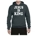 thumbnail image 2 of Jesus Is King Bible Scripture | Mens Christian Hooded Sweatshirt Graphic Hoodie, Charcoal, 3XL, 2 of 3