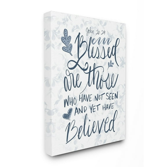 Stupell Blessed Are Those Elegant Navy and White Canvas Art, 16 x 20