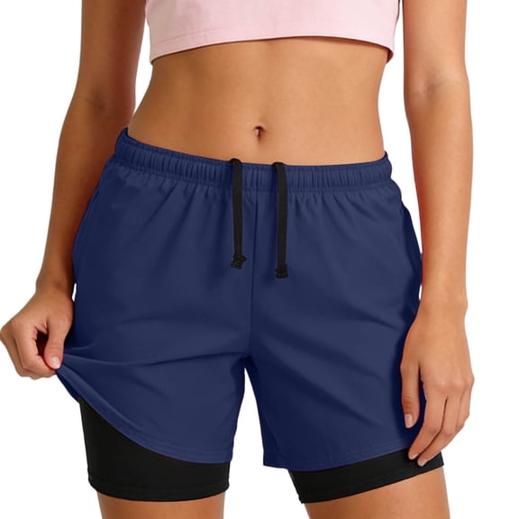 Afdoent Shorts For Women Running Shorts With Built In Liner Chafing Workout Athletic Shorts For Outdoor Sports Yoga Gym 2026 Beach Vacation Shorts