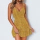 thumbnail image 5 of Minivestido de fiesta sexy con escote en V y lunares sin espalda para mujer, ropa de baile, disfraz con volantes y tirantes finos, 5 of 5