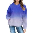 thumbnail image 5 of Mercatoo Teen Girls Ribbed Hoodies Gradient Color Cute Trendy Pullover Hoodie with Pockets Kids Fleece Warm Sweatshirts Clothes, 5 of 7