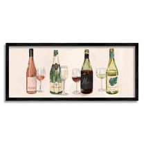 Various Wine Champagne Bottles Food & Beverage Graphic Art Black Framed Art Print Wall Art