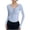 Blue07, variant on Womens Tops Dressy Casual Solid V Neck Front Drawstring Ruched Long Sleeve Yoga Top with Bra Pads, Slim Stretch Shirts, Thumb Hole Cuff Sports Blouse Cute Tops for Women