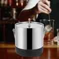 thumbnail image 3 of Stainless Steel Ice Bucket Store Ice Cubes & Drinks W/Ice Tong 1.4L/0.37gal for Bars, Home Garden, KTVs, Cafes 5.43*5.43in, 3 of 19