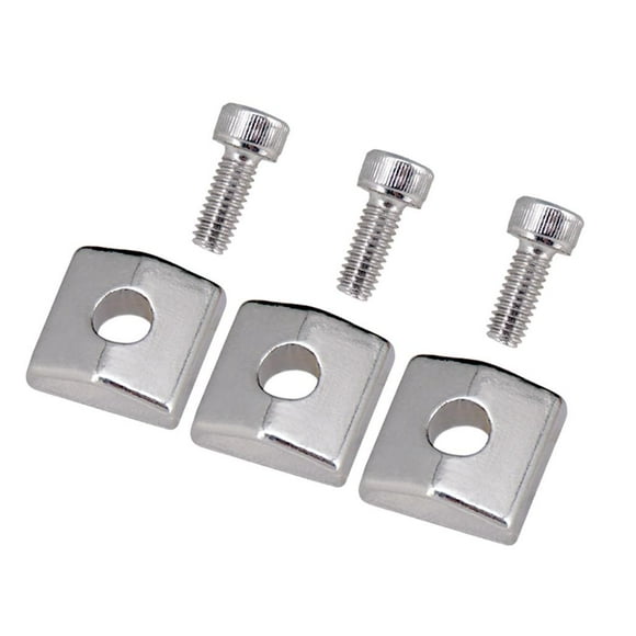 Abrazadera y tornillos para bloque de tuerca de bloqueo de guitarra eléctrica, 3 uds para piezas de puente Tremolo Plata shamjiam Abrazadera de tuerca de bloqueo de guitarra