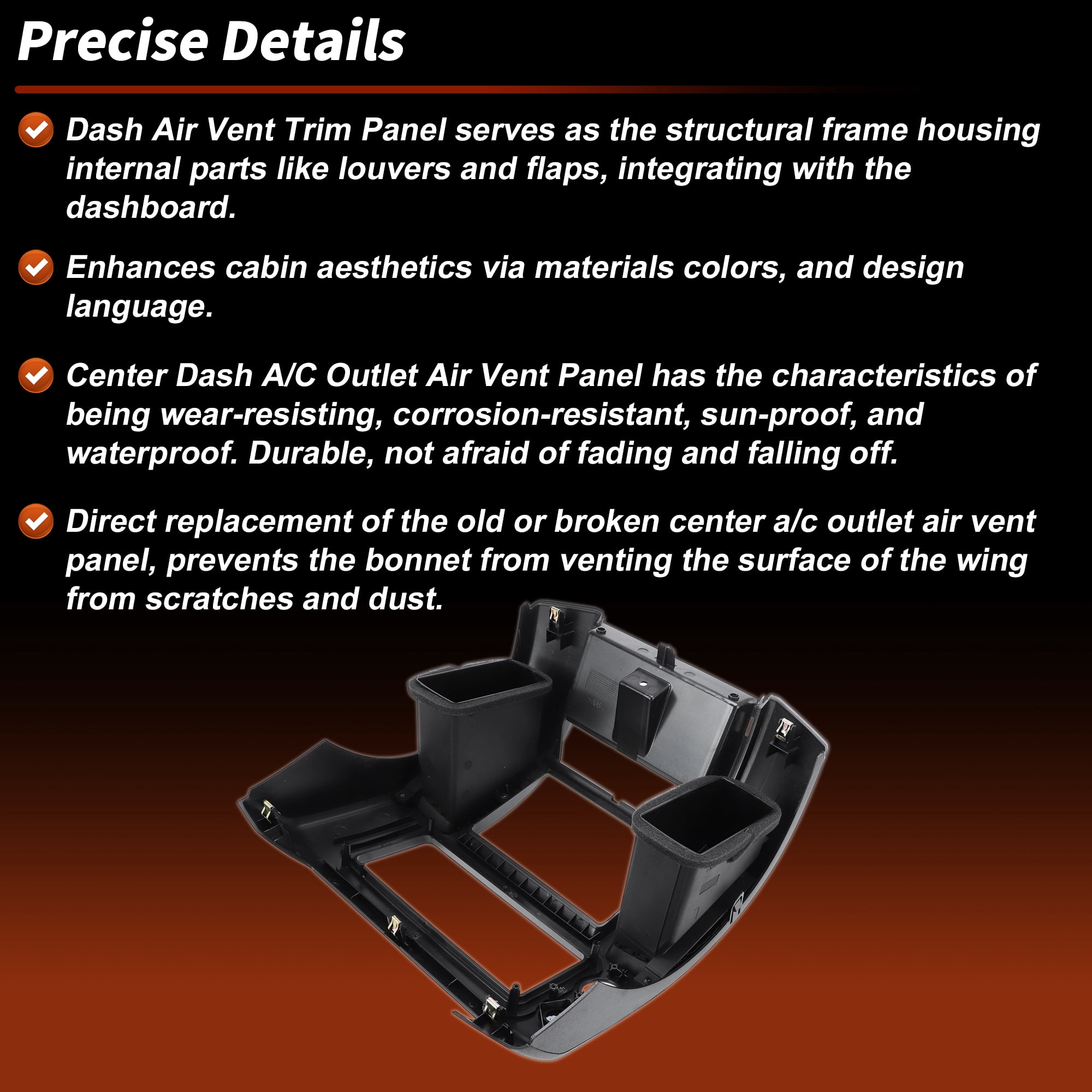 Unique Bargains Center A/C Dash Air Vent Trim Panel for Nissan Frontier 2006-2017
