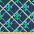 thumbnail image 2 of Ambesonne Fleur De Lis Fabric by the Yard Upholstery, Modern Aquatic Motifs, 2 Yards, Night Blue Turquoise, 2 of 5
