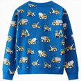 thumbnail image 6 of TOWED22 Toddler Boys Sweatshirts Cotton Long Sleeve Pullover Truck Graphic Crewneck Tops Cartoon Sport Shirts for Kids(Blue,6-7 Y), 6 of 7