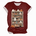 thumbnail image 4 of Godom Women Halloween Shirt Funny Graphic Tees Autumn Casual Round Neck Fall Short Sleeve Tops, 4 of 4
