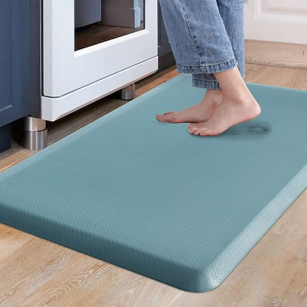 Non Skid Waterproof Kitchen Mats Anti fatigue Thick Cushioned Floor Rug blue