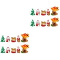 thumbnail image 2 of BERTDOMD 20 pcs Christmas Snowman Figurines Resin Xmas Tree Santa Claus Mushroom House Gift Box Decor, 2 of 6