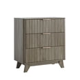 thumbnail image 6 of Ktaxon Solid Wood 3 Drawer Nightstand Fluted Bedside Table End Table, Gray, 6 of 11