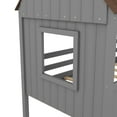 thumbnail image 3 of Bellemave Twin Size Low Loft Bed with Two Side Windows,Wood Loft Bed,Twin Size House Bed Frame(Gray+Brown), 3 of 13