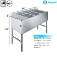 thumbnail image 3 of AmGood 48 in. x 18-3/4 in. Three Compartment Under Bar Sink with Left Drainboard. 48 in. x 18-3/4 in. x 30 in. with 3 in. Backsplash, 10 in. x 14 in. x 10 in. Bowls. NSF, 3 of 5