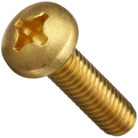 

Brass Machine Screw Plain Finish Pan Head Phillips Drive 1/8 Length #2-56 Threads (Pack of 100)
