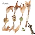 thumbnail image 2 of Silvervine Stick Toy Cute: 4PCS Fake Feather Bell Cat Chew Toy Kitten Catnip Toy, 2 of 10