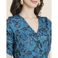thumbnail image 5 of Moomaya Womens Printed Knee Length Dress, Ruched Sleeves V- Neck Short Dress, 5 of 9