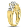 thumbnail image 3 of FB Jewels 14kt Yellow Gold Princess Diamond Bridal Wedding Ring Band Set 5/8 Cttw, 3 of 4