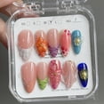 thumbnail image 1 of Uñas postizas MAGLFELL con diseño de almendras en acrílico y gel, talla M, 1 of 8