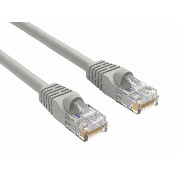 Cable Leader 5ft Cat5e UTP Ethernet Network Patch Cable Snagless 24AWG Bare Copper, Gray