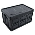thumbnail image 4 of Stackable Folding Crates,  Corners 55L Plastic Tote Storage Box Container Easy To Clean Space Saving Organize Bin With Wood Lids For Books, 4 of 8