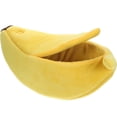 thumbnail image 5 of Cojín para mascotas desmontable en forma de plátano perro cachorro gato cama suave y cálida casa nido tamaño M (amarillo), 5 of 5