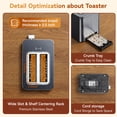 thumbnail image 6 of Mecity 2 Slice Smart Touchscreen Toaster, Stainless Steel Wide Slot Toaster with Auto Lift& Shut Off, Memory Function, Digital Bread Toaster for Bagels, 850W, 6 of 9