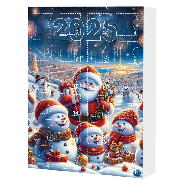 Calendario de cuenta regresiva para Navidad 2025, bonita decoración acrílica, caja de regalo para familiares y amigos.