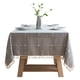 thumbnail image 2 of Mantel cuadrado grande gris con borlas bordadas, cubierta de mesa a cuadros a prueba de polvo de lino y algodón, para decoración de mesa de comedor de cocina, 2 of 5