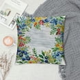 thumbnail image 2 of BCIIG  Flowers Throw Pillow Cushion Cover, Romantic Watercolor Effect Floral Wreath Design with Spring Flowers Arrangement, Decorative Square Accent Pillow Case, 24" X 24", Green Blue, 2 of 5