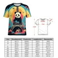 thumbnail image 2 of Funny Cute Panda Womens Tops Women's Fashion Casual Short Sleeve Flower Print Round Neck Pullover Top Blouse, 2 of 6