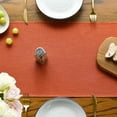 thumbnail image 3 of Ksopiavobs Terracotta Orange Tassel Table Runner, Fall Linen Blend Rustic Farmhouse Style Kitchen Table Decoration Holiday Wedding Party Dinning Decor 13x36 Inch, 3 of 6