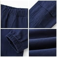 thumbnail image 4 of Rrunsv Boys Sweatpants Kids Plain Sweatpants Cotton Drawstring Casual Pull-on Jogger Pants for Boys Navy,90, 4 of 5