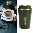 thumbnail image 3 of Travel Coffee Mug 380ml, Insulated Coffee Cups with Flip Lid, Vacuum Mug Double‑Layer Stainless Steel Spill Proof Portable Car Coffee Cup[Green], 3 of 5