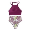 thumbnail image 2 of Jacenvly Bikinis for Juniors 2 Piece Clearance Soft Satiny Women's Solid Bikini Strap Bikini Deep V Split Swimsuit Set Two Piece Set Swimming Suit Tropical Casual Beach Bikini Wrap Wine, 2 of 4