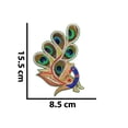 thumbnail image 2 of eloria 2pcs, 15.5X8.5cm Peacock Designer Embroidery Neck sew on Applique Patches/Decorative Patches for Clothes, Jackets, Jean's, Blouse, Saree, Dress Decoration(Multicolor), 2 of 4