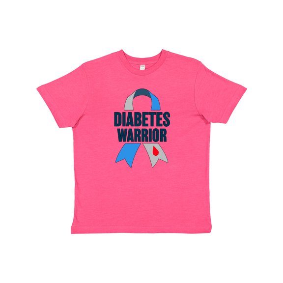 Inktastic Diabetes Warrior Diabetes Awareness Ribbon Youth T-Shirt