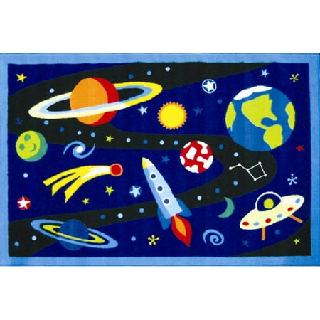 Fun Rugs Olive Kids Out of this World Space Blue Area Rug