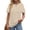 White Brown Floral, variant on Womens Summer Tops Dressy Casual Short Sleeve Shirts Crew Neck Tunic Floral Blouses