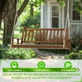 thumbnail image 4 of VEIKOUS 3 Seat Outdoor Wood Swing with Hanging Chains, Natural, 4 of 9