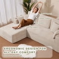 thumbnail image 3 of Soscana Boneless Couches for Living Room with Chaise,102" Sectional Sofa with Throw Pillow,Cozy Cloud Couch with L-Shaped,Sponge Compression Sofa,No Assembly Required,for Living Room,Apartment, APT, 3 of 8