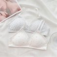 thumbnail image 4 of Lace Bralette Women Wireless Bralettes Padded Push Up Bralette V Neck Large Breast Minimizer Comfortable Everyday Bra White L, 4 of 4