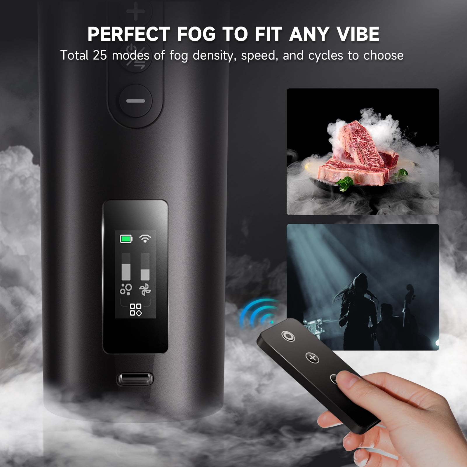 COLBOR CF5 Portable Fog Machine, 40W Mini Handheld Smoke Machine Rechargeable with Remote Control for Photography Indoor Outdoor Halloween Party Cosplay