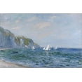 thumbnail image 2 of Art.com Cliffs and Sailboats at Pourville Stretched Canvas Print Wall Art by Claude Monet, 36" x 24", 2 of 4