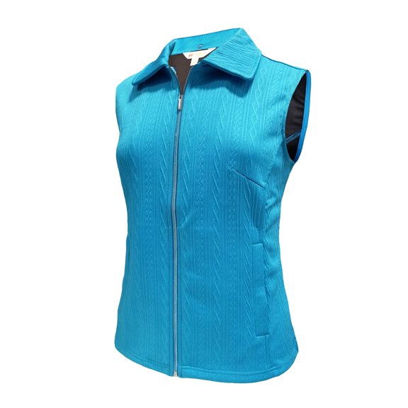 Monterey Club Women's Double Knit Cable Texture Vest #2749