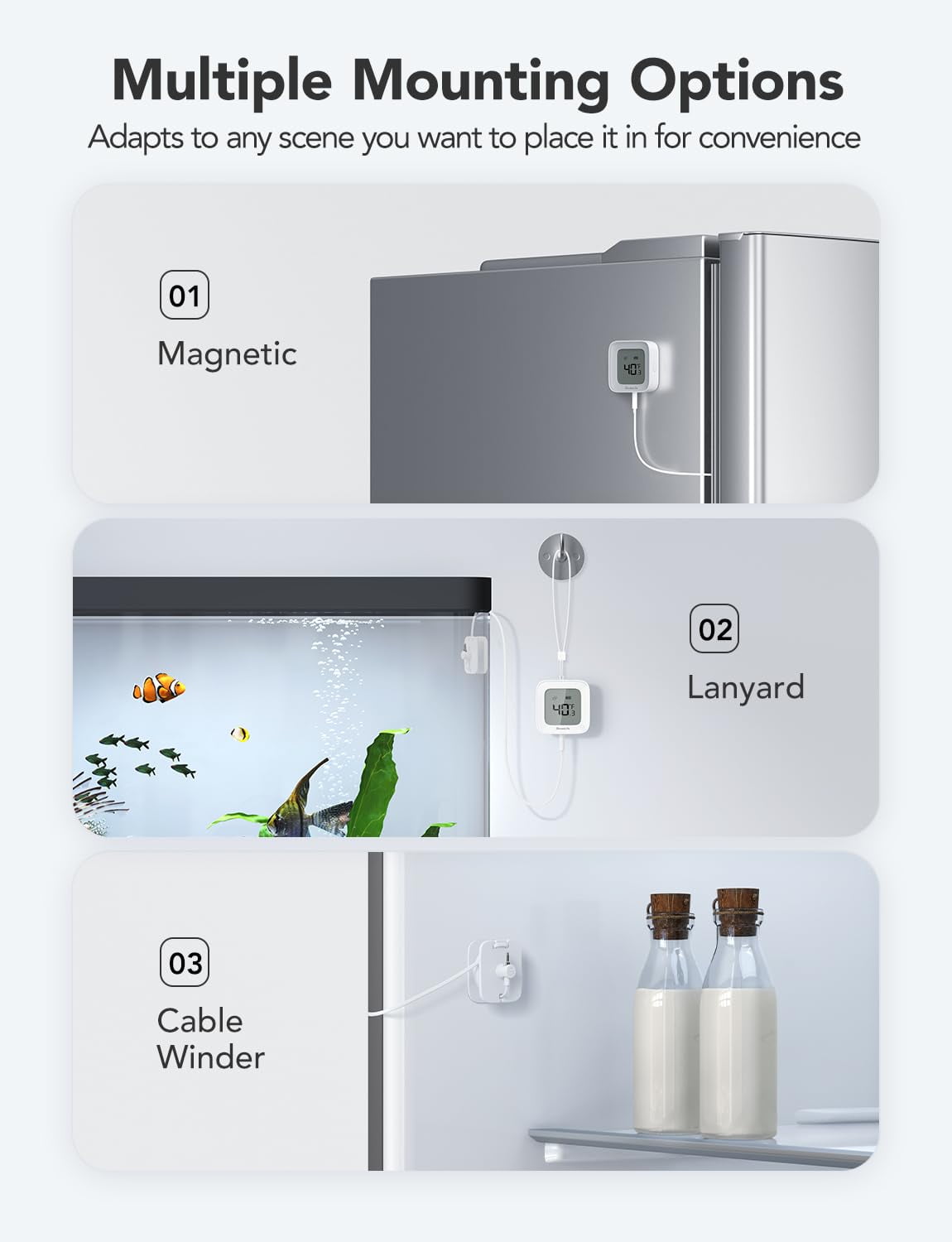 SUMMIT Freezer Thermometer Alarm, Smart Bluetooth Temperature Monitor Sensor for Refrigerator, 197 Ft Connecting Range APP Alert with Anti-False for Freezer (WiFi Gateway Not Included)