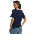 thumbnail image 6 of Women's Short Sleeve Boat Neck Dolman Top with Side Shirring, 6 of 6