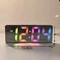 thumbnail image 3 of Smart LED Mirror Alarm Clock - Dual Powered (USB & Battery) - Voice Activated, Ideal for Students, 3 of 8