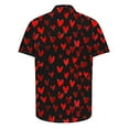 thumbnail image 4 of Valentine's Day Mens Shirt, Heart Print Shirt Men, Men's Valentine's Day Printed Shirts Casual Short Sleeved Lapel Shirt Tops, 4 of 5